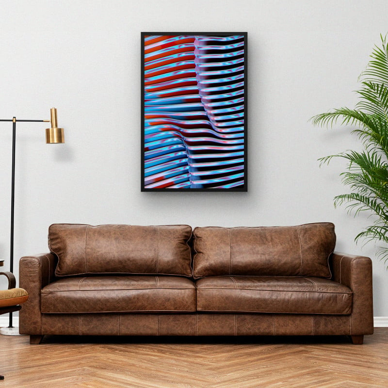 Quadro Decorativo Abstrato Ondas Metalizadas