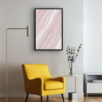 Quadro Decorativo Abstrato Veios Tons Rosados