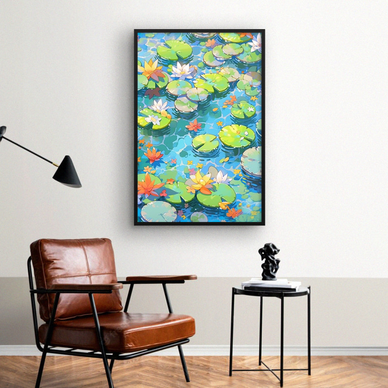 Quadro Decorativo Aquarela Lago de Lótus