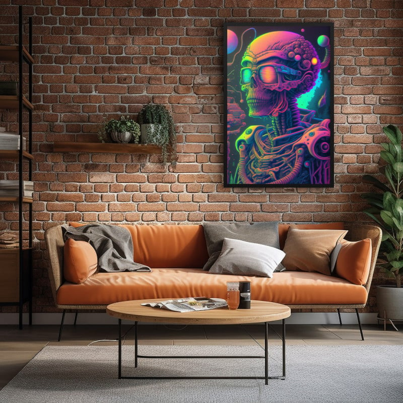 Quadro Decorativo Caveira Robô I