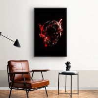 Quadro Decorativo Crânio Cyberpunk