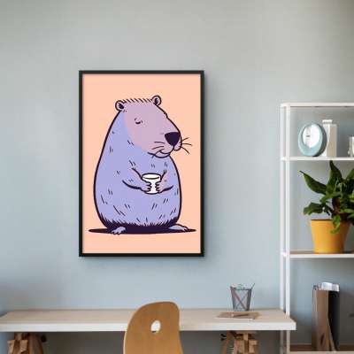 Quadro Decorativo Cozy Capybara