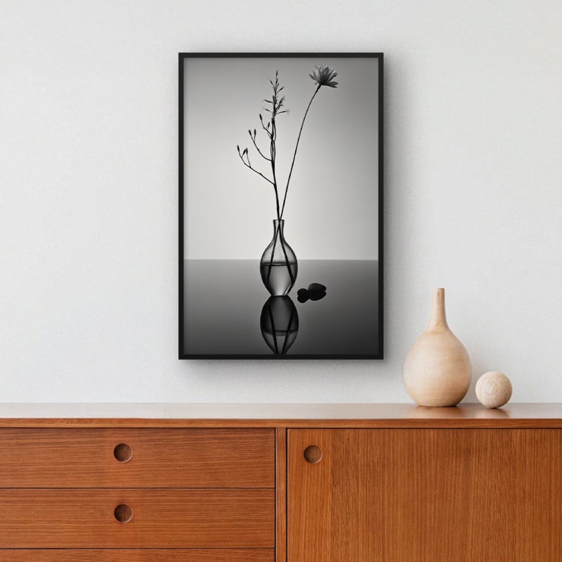 Quadro Decorativo Vaso P&B