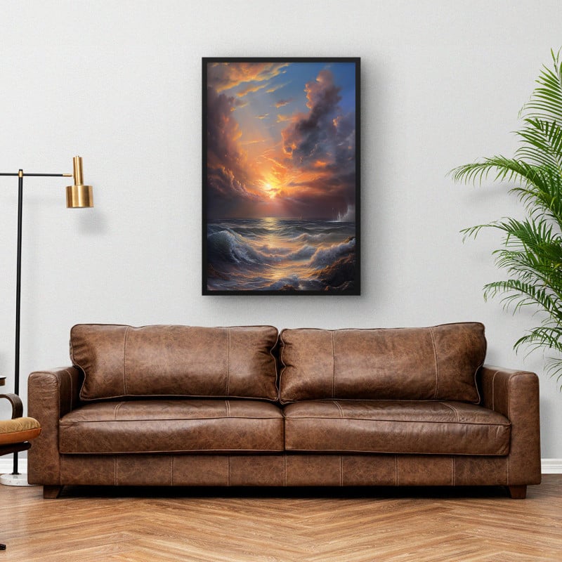 Quadro Decorativo Entardecer Agitado