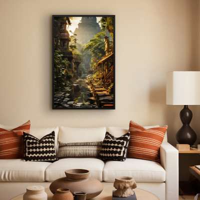 Quadro Decorativo Ruinas na Selva