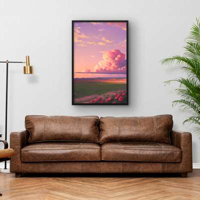 Quadro Decorativo Campo Rosado