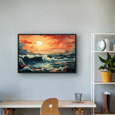 Quadro Decorativo Ondas Agitadas