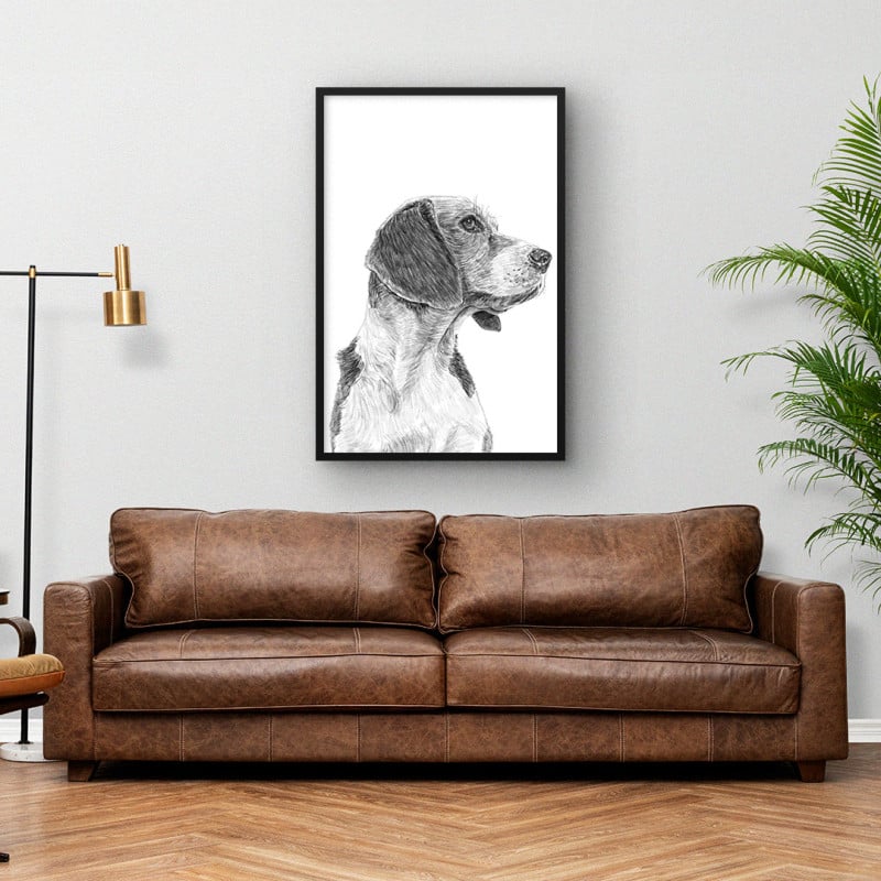 Quadro Decorativo Basset Desenhado