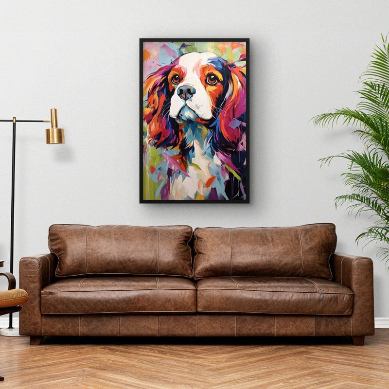 Quadro Decorativo Colorful Cavalier King Charles Spaniel