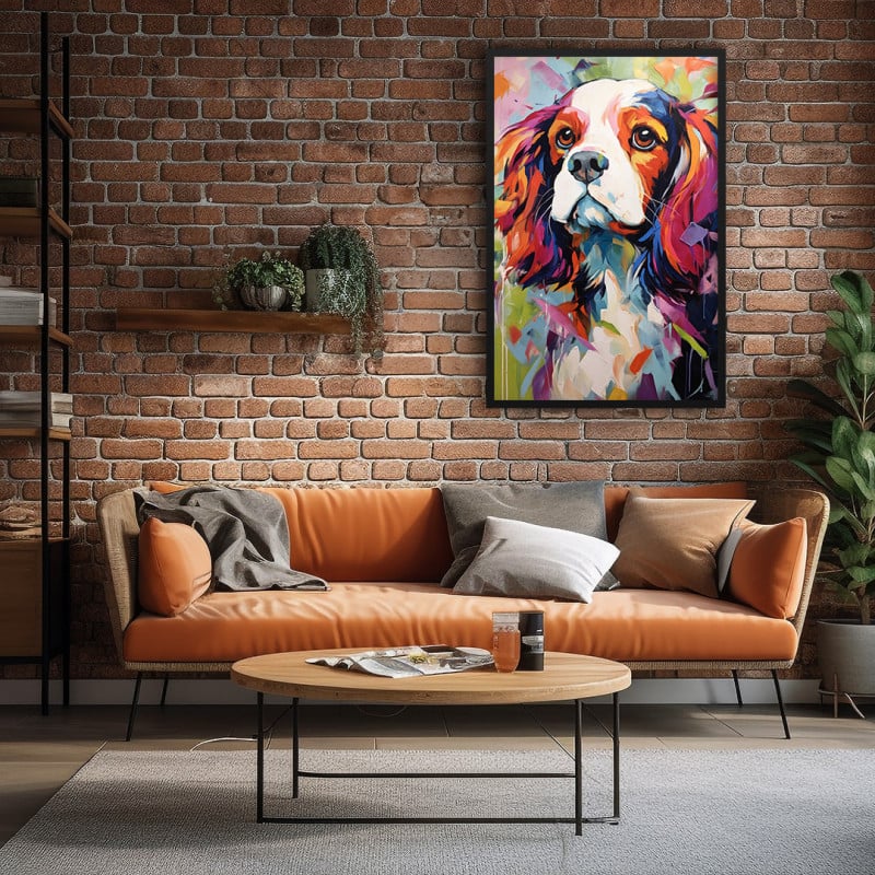 Quadro Decorativo Colorful Cavalier King Charles Spaniel