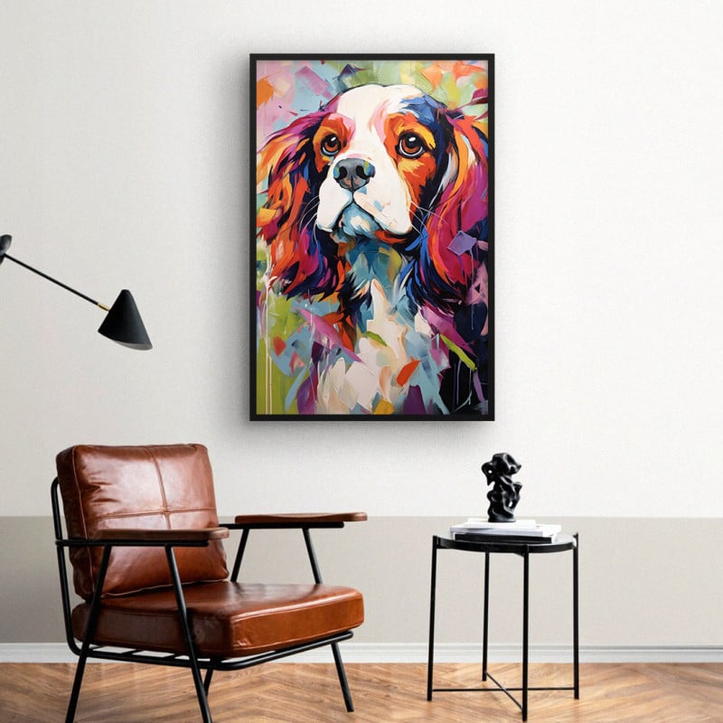 Quadro Decorativo Colorful Cavalier King Charles Spaniel