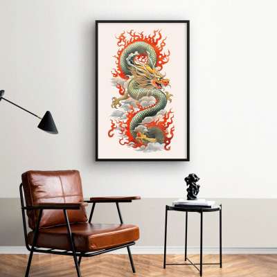 Quadro Decorativo Dragão Chinês