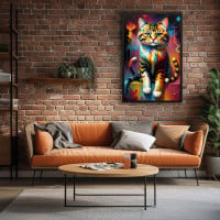 Quadro Decorativo Colorful Cat