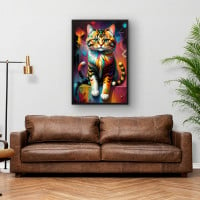 Quadro Decorativo Colorful Cat