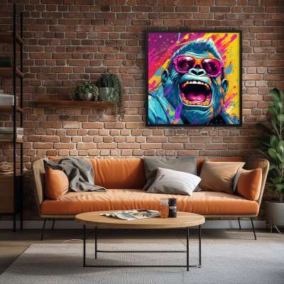 Quadro Decorativo Colorful Monkey