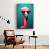 Quadro Decorativo Flamingo Tropical