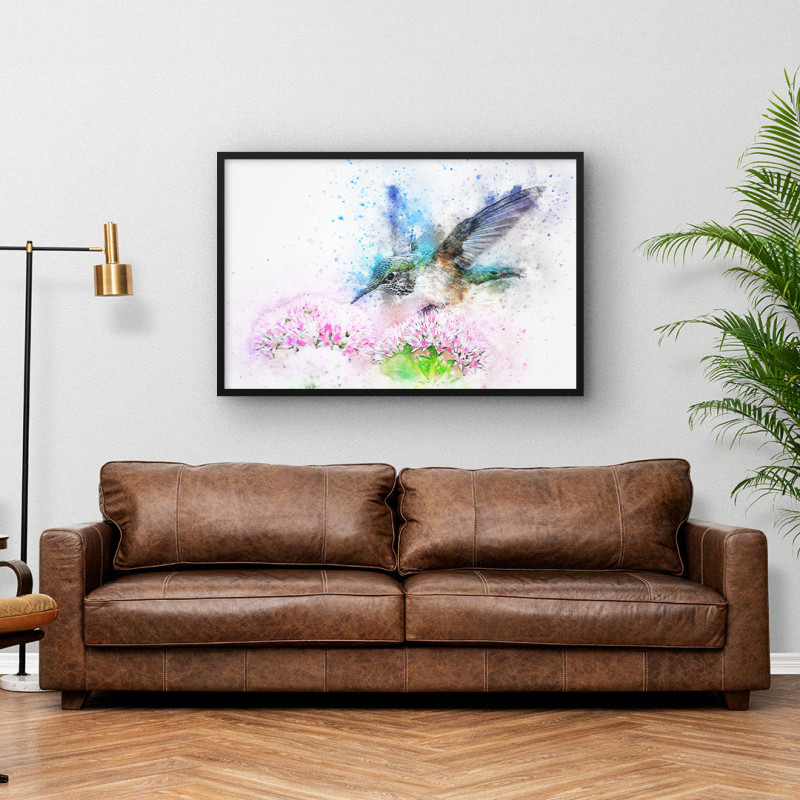 Quadro Decorativo Beija-flor Aquarela