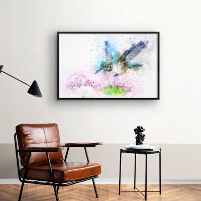 Quadro Decorativo Beija-flor Aquarela