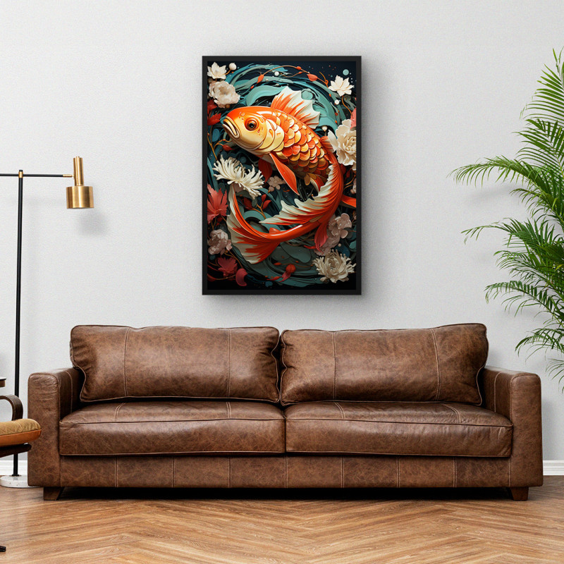 Quadro Decorativo Carpa Japonesa