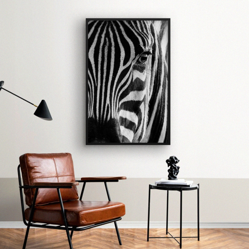 Quadro Decorativo Close na Zebra