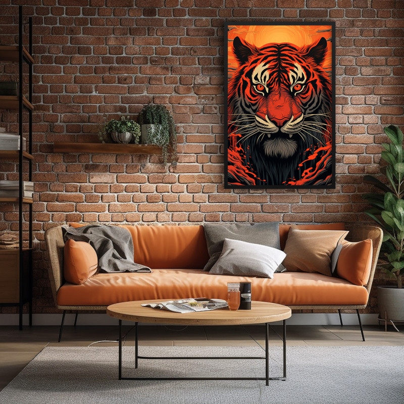 Quadro Decorativo Tigre Japonês