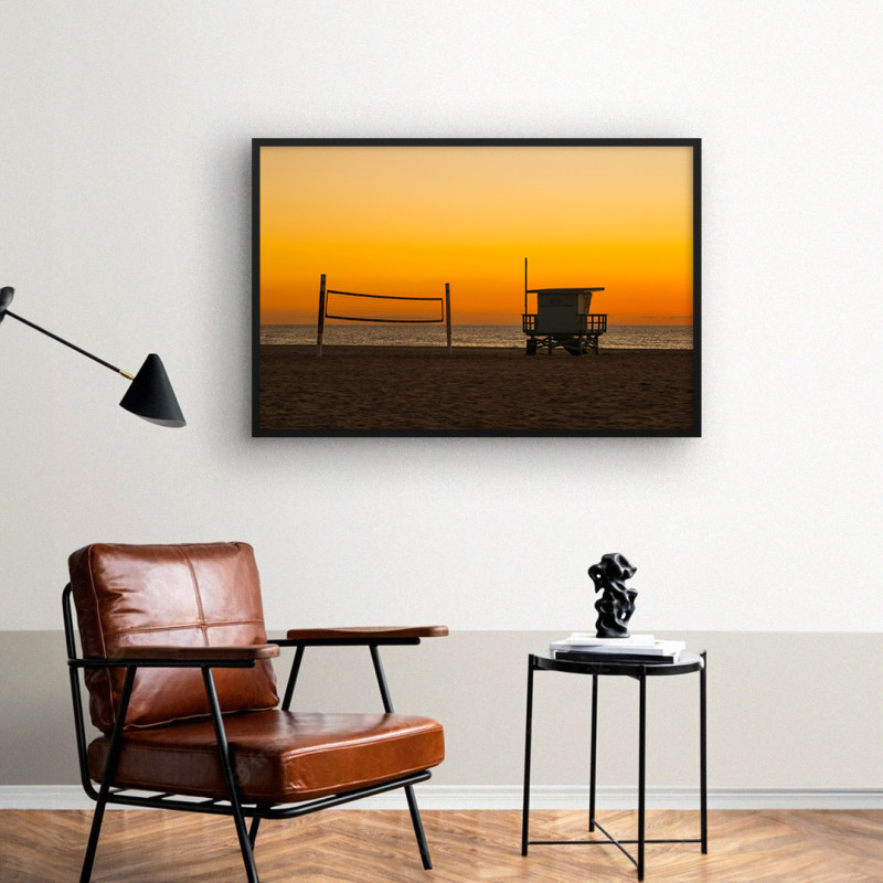 Quadro Decorativo Entardecer na Praia