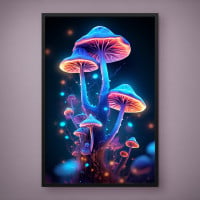 Quadro Decorativo Cogumelos Iluminados