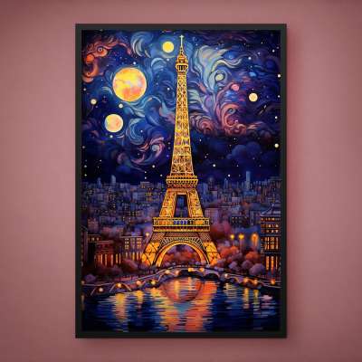 Quadro Decorativo Purple Paris