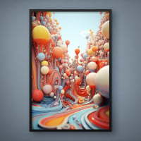 Quadro Decorativo Colorful Bubbles