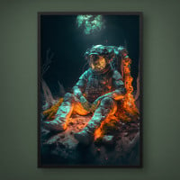 Quadro Decorativo Astronauta Vintage