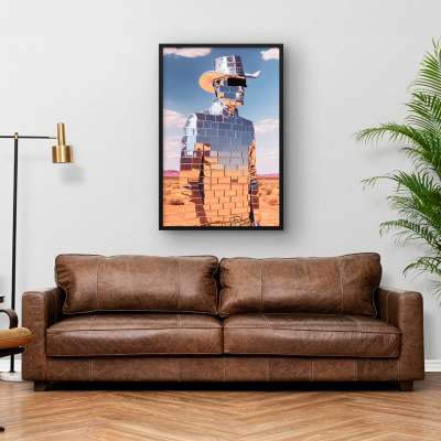 Quadro Decorativo Cowboy Espelhado