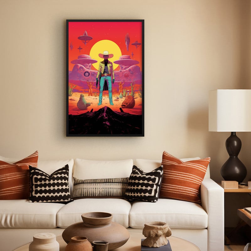 Quadro Decorativo Cowboy Alien