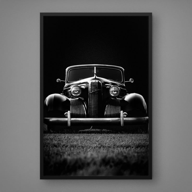 Quadro Decorativo Carro Vintage P&B