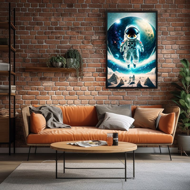 Quadro Decorativo Astronauta na Lua