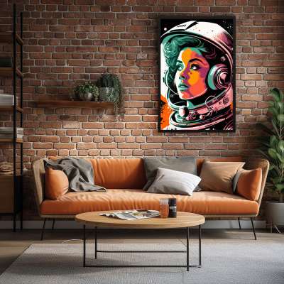 Quadro Decorativo Astronauta Feminina