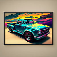 Quadro Decorativo Carro Retrowave