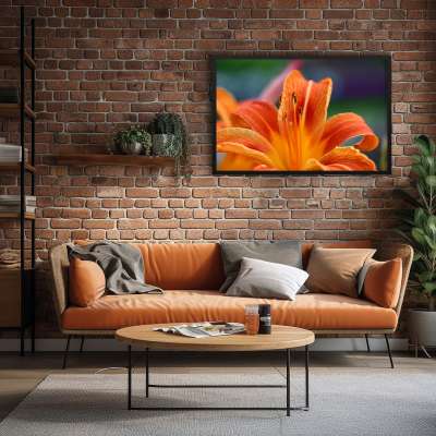 Quadro Decorativo Lírio Laranja