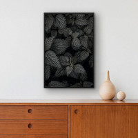 Quadro Decorativo Folhas Negras