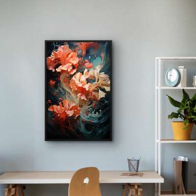 Quadro Decorativo Algas Salmão