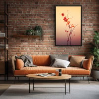 Quadro Decorativo Flores Laranja