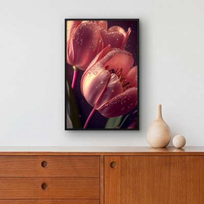 Quadro Decorativo Tulipas Rosa