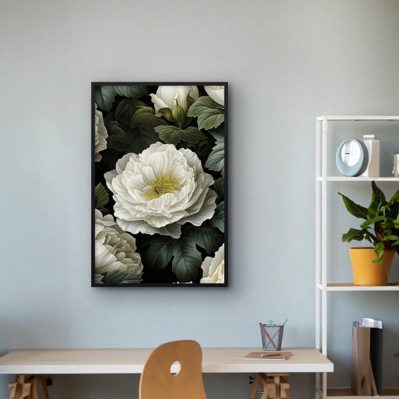 Quadro Decorativo Flores Brancas