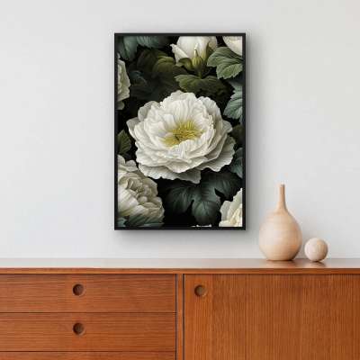 Quadro Decorativo Flores Brancas