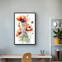 Quadro Decorativo Flores Aquarela II