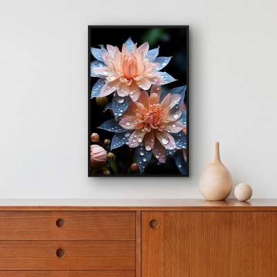 Quadro Decorativo Flores Salmão