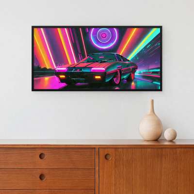 Quadro Decorativo Carro Retrowave