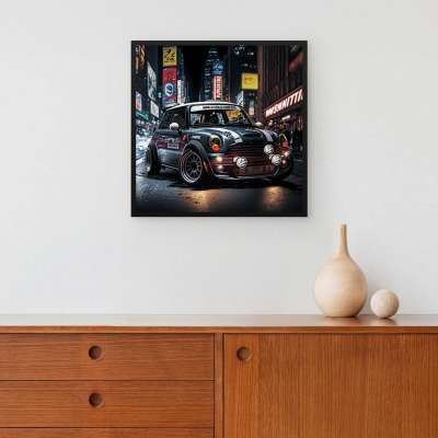 Quadro Decorativo Mini Cooper Estilizado