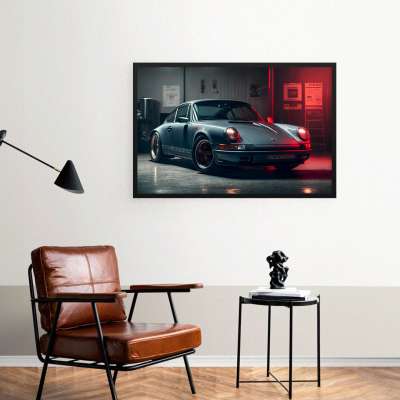 Quadro Decorativo Ilustração Porsche