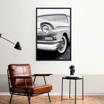 Quadro Decorativo Ford Fairlane 500 P&B