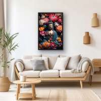 Quadro Decorativo Buda com Flores